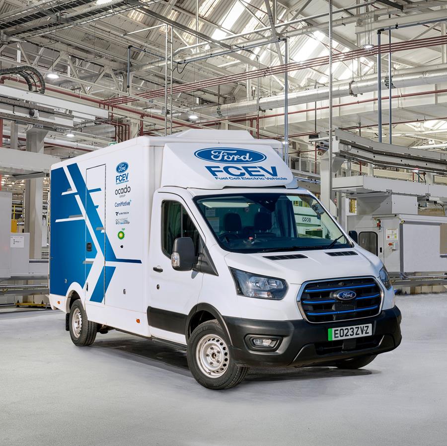 Ford test waterstof als energiebron voor E-Transit